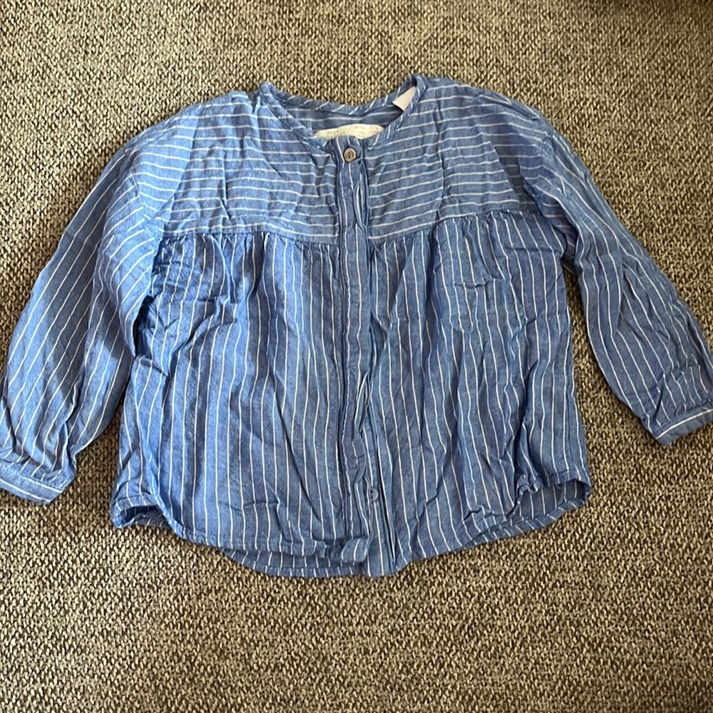 Zara blue striped blouse, size 2/3 years